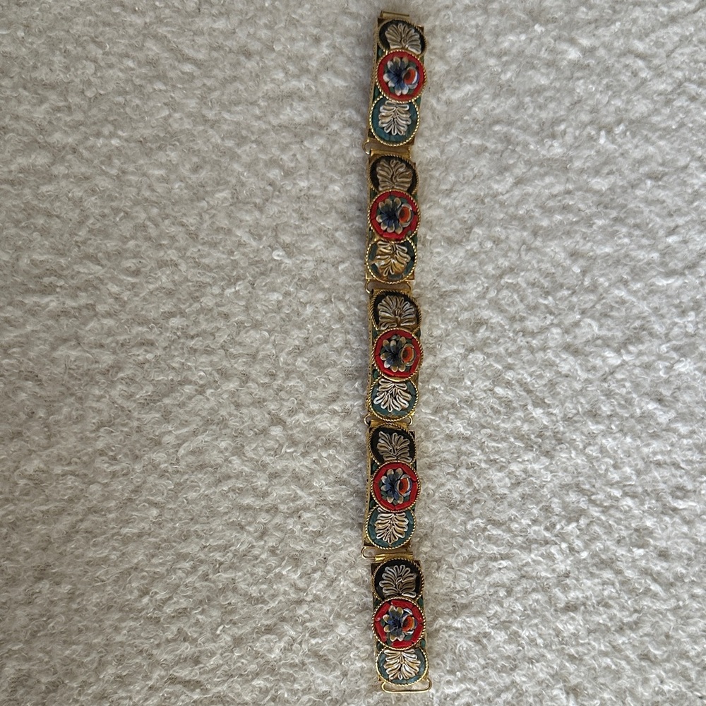 Vintage 
Bracelet with Red and Gold Accents